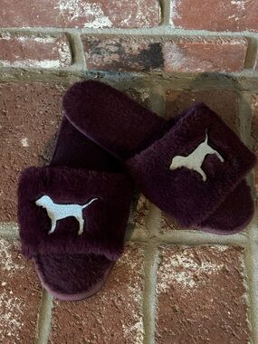 Victoria Secret Pink Dog Slippers Sz Lrg